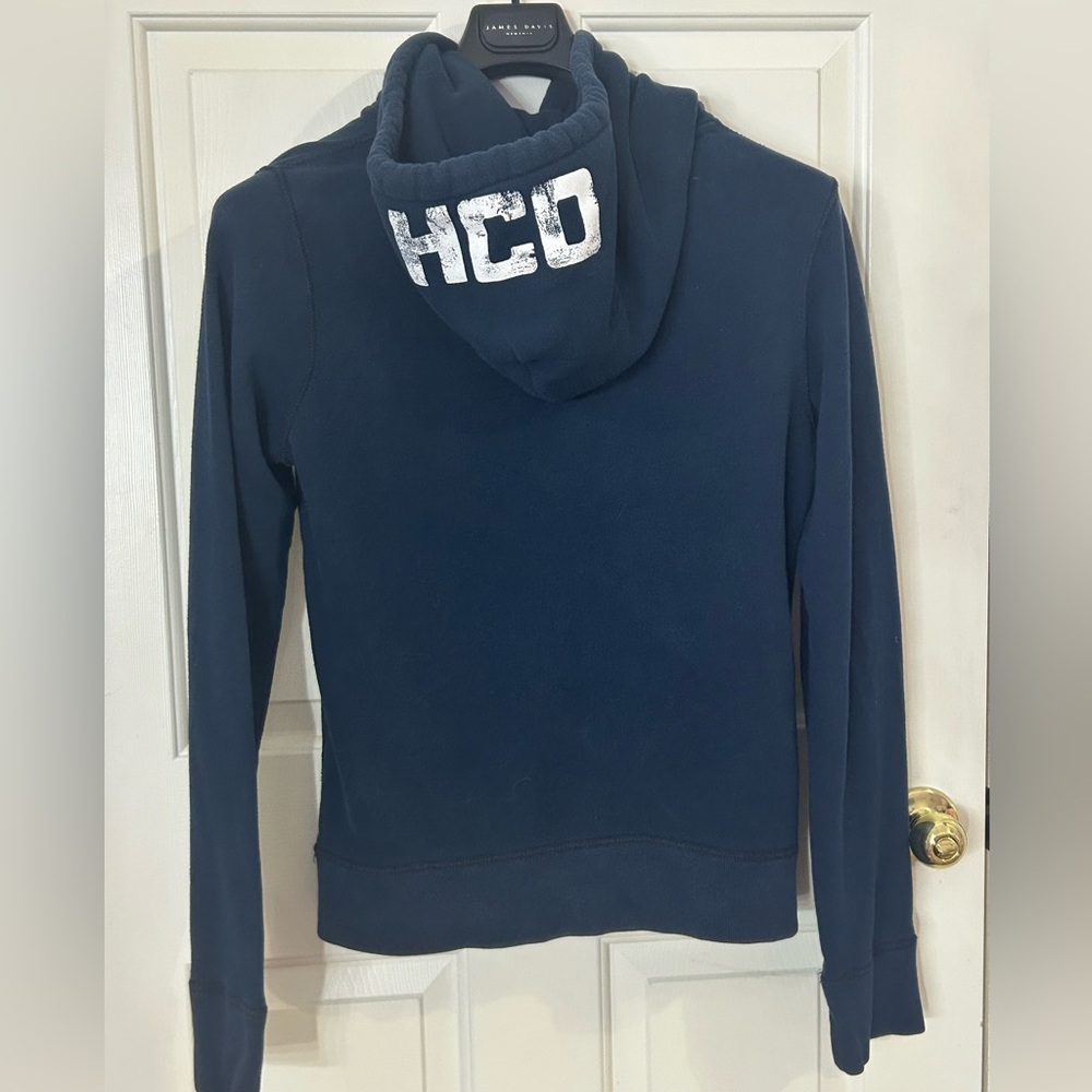 VTG Y2K Hollister 1922 Pullover Hoodie Blue Sweatshirt Kangaroo Pockets Small - Picture 3 of 7